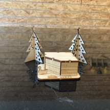 聖誕森林裡的達賢圖書館模型